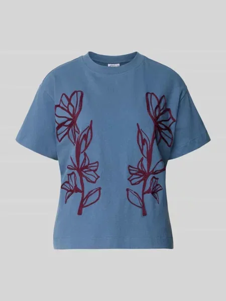 T-shirt o kroju regular fit z czystej bawełny Jake*s Casual błękitna