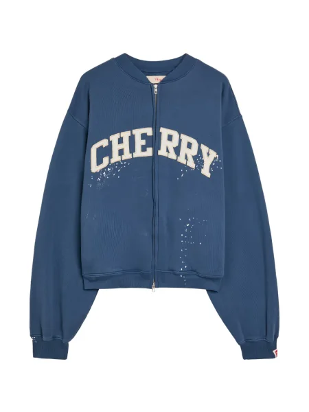 Mikina Cherry La s výšivkou modrá