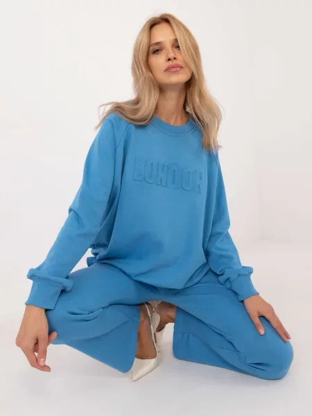 Trening Fashionhunters cu glugă albastru