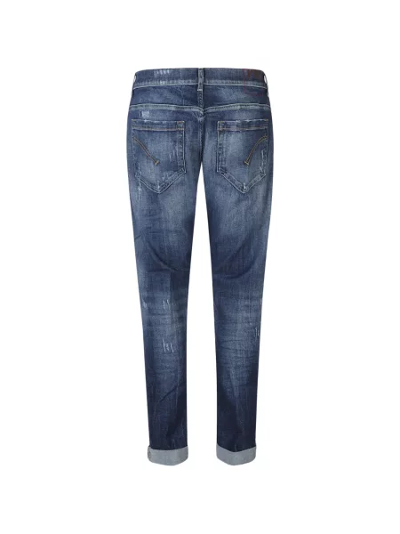 Skinny jeansy skinny Dondup z przetarciami niebieskie
