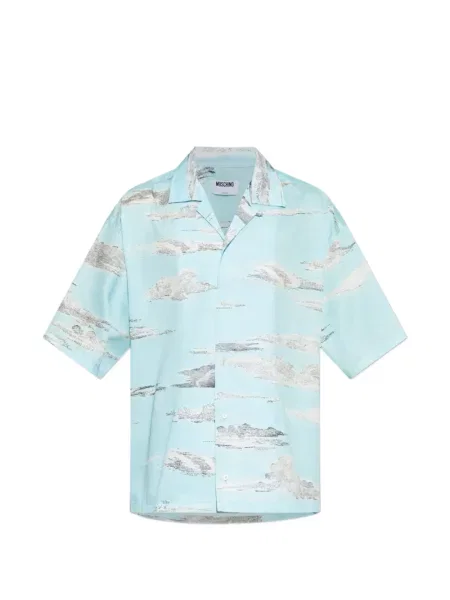 Gulerat cămașă Moschino cu imagine albastru