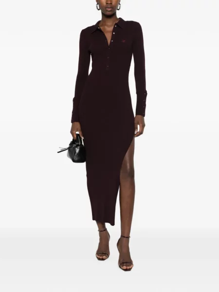 Rochie maxi Courreges fără mâneci roșu