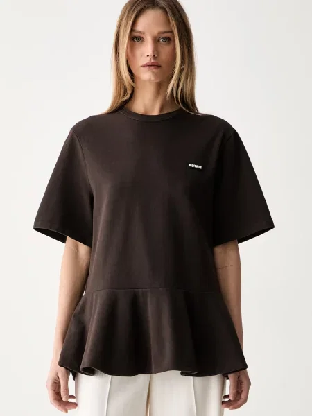 Rotate tricou pentru femei din maro