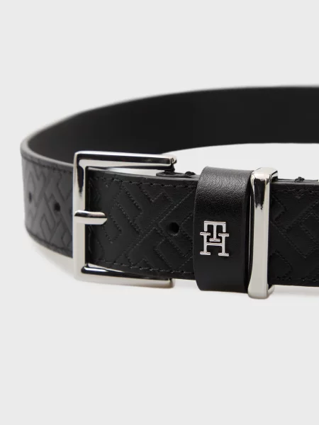 Шкіряний ремінь Tommy Hilfiger чорний
