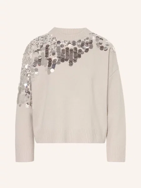 Marella Sweter Mllcalcio Z Cekinami weiss
