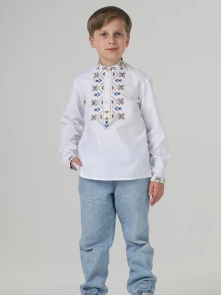 Детская рубашка Folk Moda белая