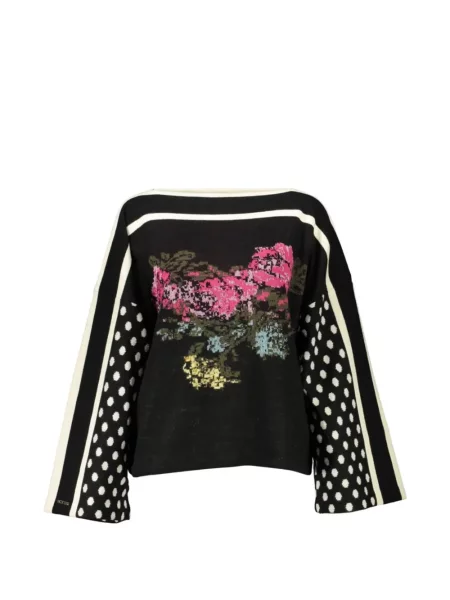 Pulover Blugirl cu model floral cu imagine negru