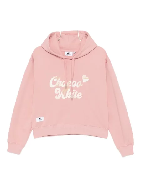 Hanorac cu glugă Chocoolate cu broderie roz