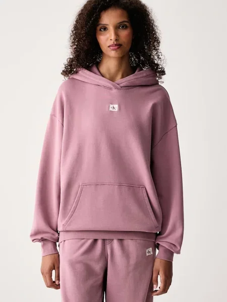 Calvin Klein Jeans hanorac cu glugă pentru femei cu roz