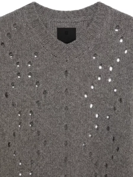 Pulover Givenchy cu decolteu în V gri