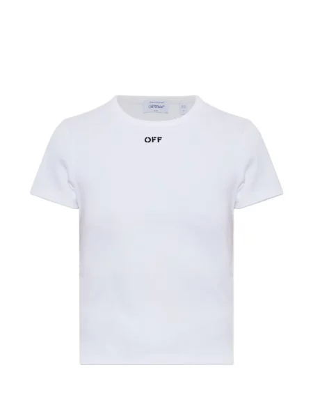Tricou Off-white cu broderie alb