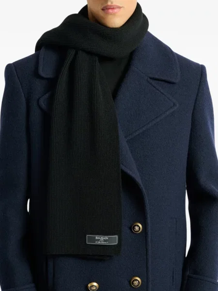Fular Balmain de lână negru