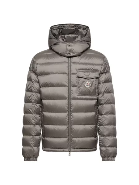 Geacă Moncler cu glugă gri