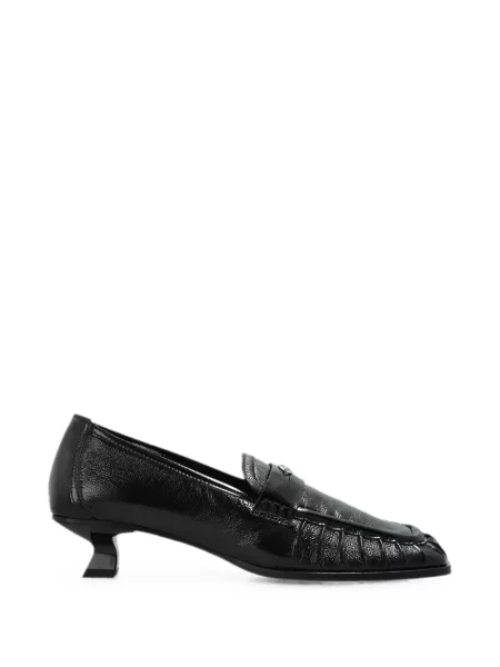 Pantofi cu toc Diesel din piele de lac cu chihlimbar negru