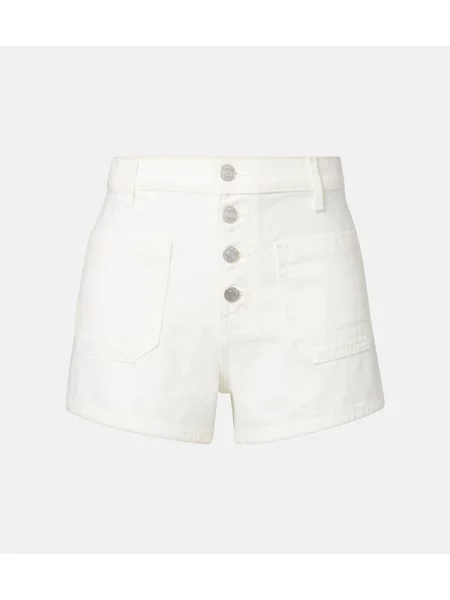 Szorty jeansowe Nili Lotan z wysoką talią białe