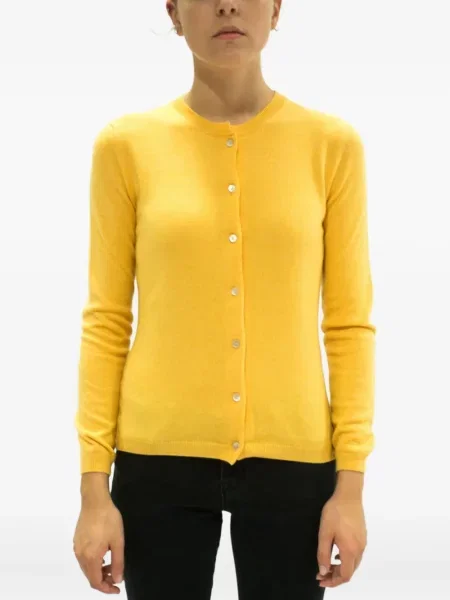 Cardigan La Rose din cașmir galben