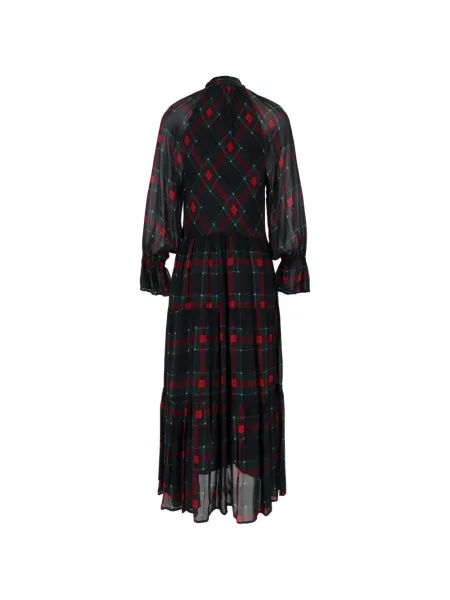 Rochie maxi Shirtaporter în carouri cu imagine albastru