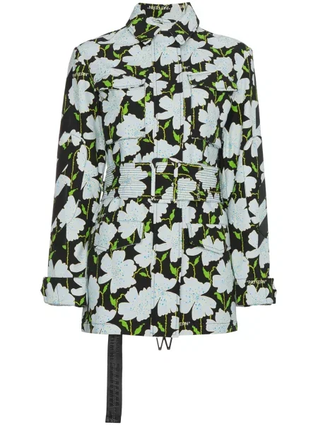 Geacă Off-white cu model floral alb