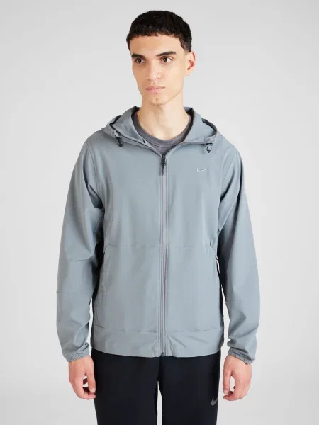 NIKE Športová bunda Repel Unlimited striebornosivá čierna
