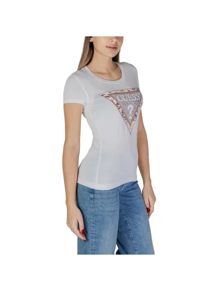 GUESS Tricou CHEETA alb