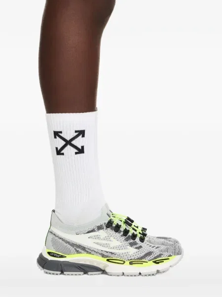 Sneakerși Off-white tricotate alb