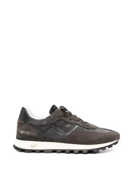 Sneakerși No Map Society cu șireturi din dantelă maro