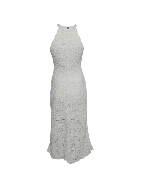Rochie maxi Maje cu model floral cu gât halter alb
