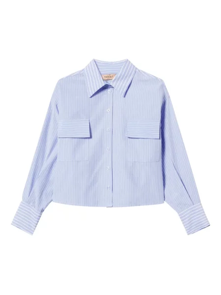 Cămașă Twinset cu dungi albastru