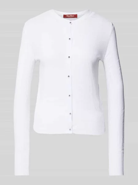 Kardigan z okrągłym dekoltem model ‘CORINTO’ Max Mara Studio czarny