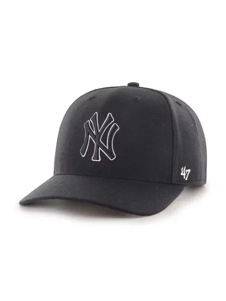 47 brand sapka gyapjúkeverékből MLB New York Yankees nyomott mintás fekete