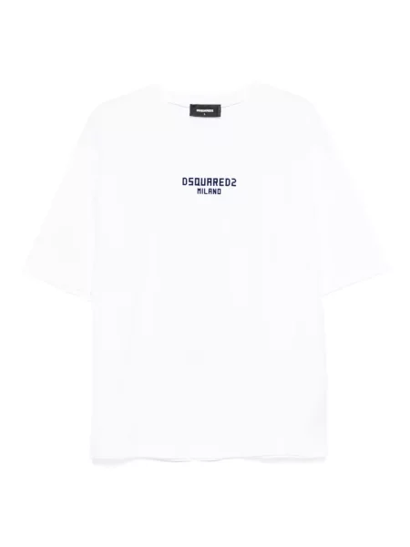 Tricou Dsquared2 cu broderie alb