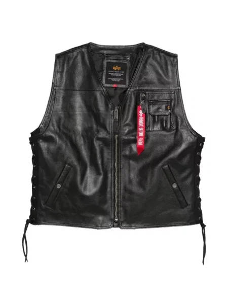 Kamizelka Alpha Industries skórzana czarna