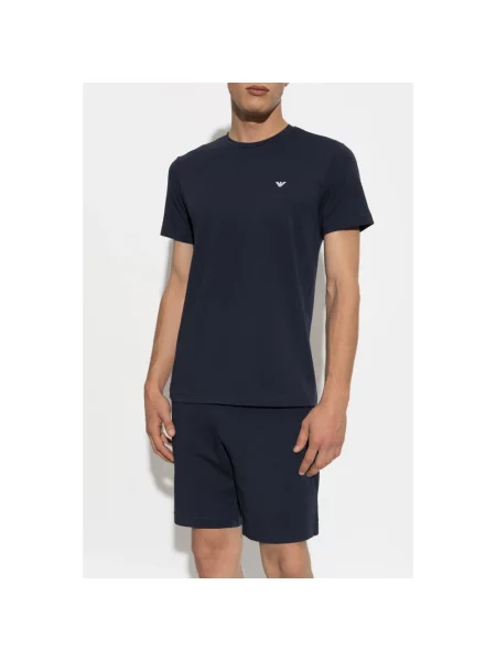 Emporio Armani Underwear piżama dwuczęściowa z niebieska