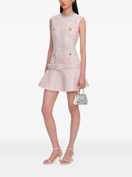 Rochie mini Self-portrait cu paiete roz