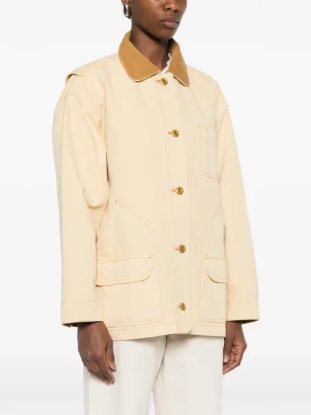 Kołnierzykowy płaszcz Dôen żółty