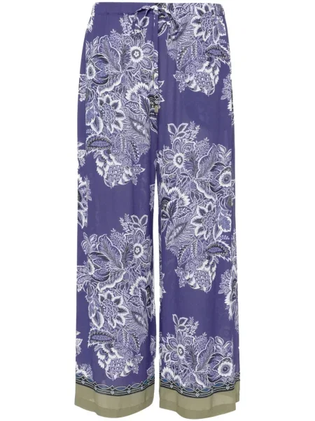 Pantaloni Etro cu model floral cu imagine albastru