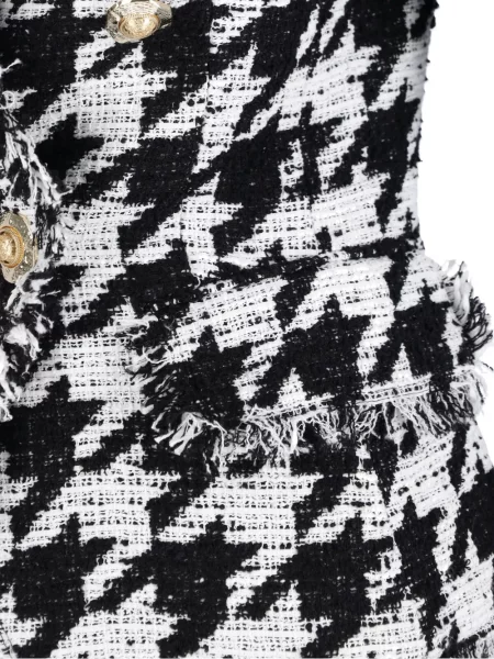 Sacou Balmain cu franjuri alb
