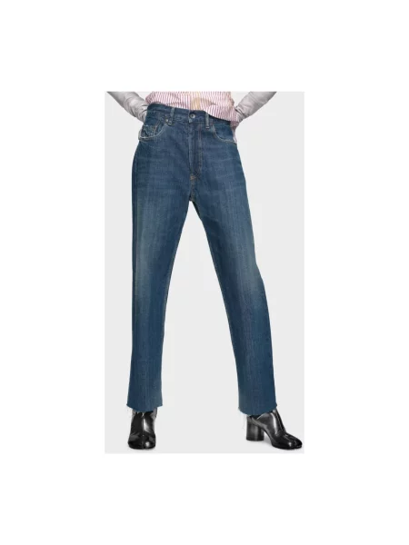 Jeansy straight leg Maison Margiela niebieskie