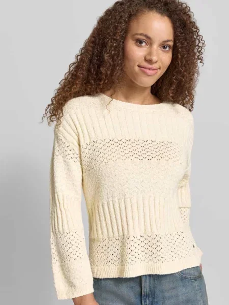 Sweter z dzianiny o pudełkowym kroju z czystej bawełny model ALAYA' Pepe Jeans biały