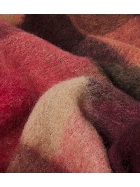 Fular Acne Studios de lână în carouri roz