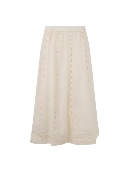 Lniana spódnica Weekend Max Mara beżowa