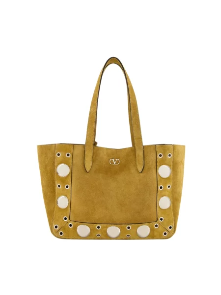 Torebka skórzana Valentino Garavani skórzana brązowa