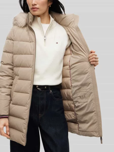 Płaszcz pikowany z kaptur ze sztucznego kożuszka model TYRA' Tommy Hilfiger