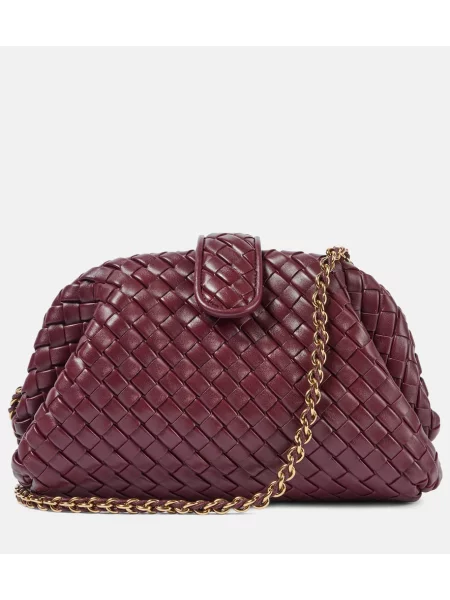 Geantă plic Bottega Veneta din piele bordo