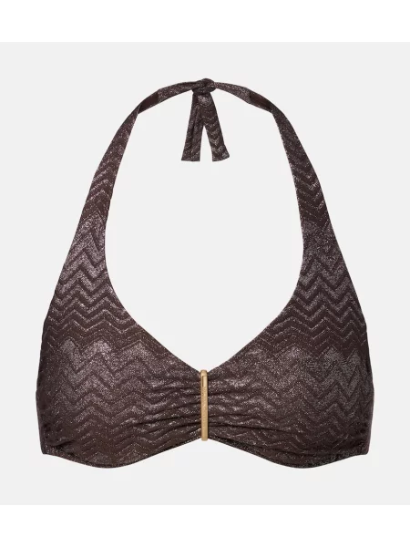 Top Melissa Odabash cu gât halter maro