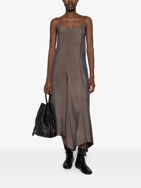 Rochie midi Uma Wang asimetrică maro