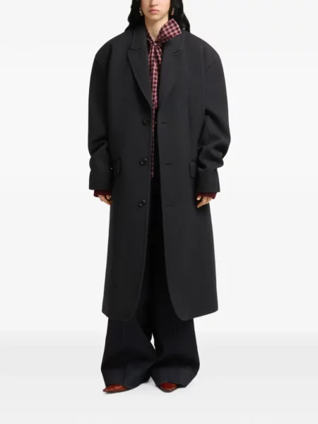 Palton Marni din tweed gri