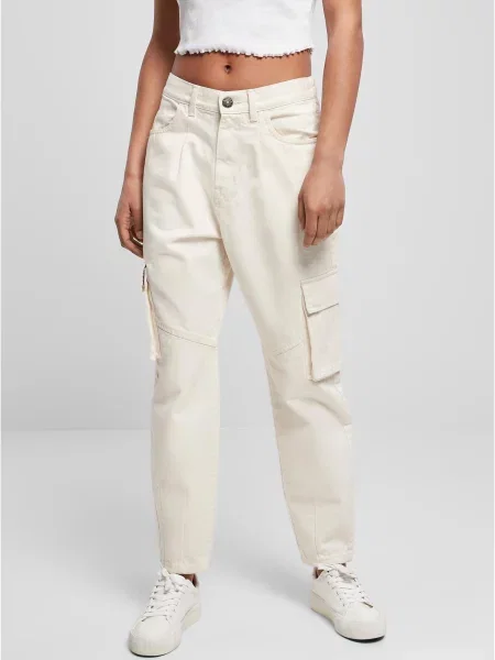 Pantaloni cargo Urban Classics alb