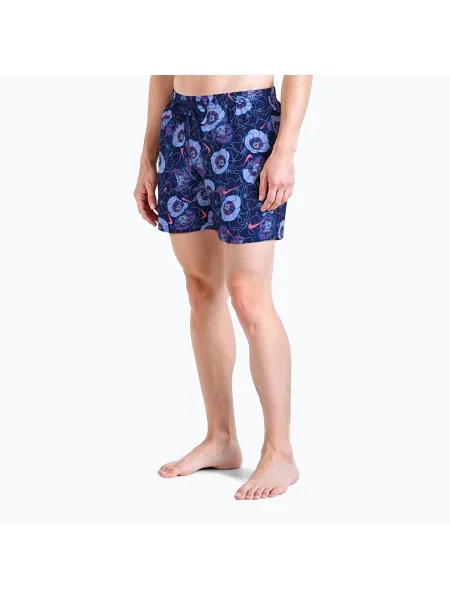 Șorturi de baie pentru bărbați Nike Multi Poppy Print 5" Volley midnight navy albastru închis