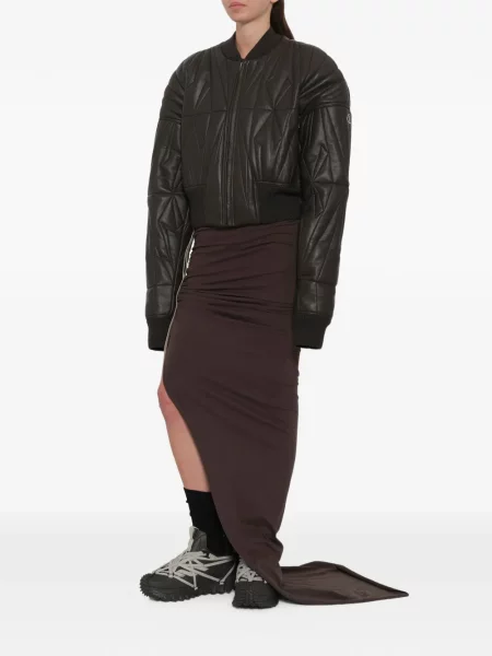 Ватиран кожено яке Moncler + Rick Owens черно